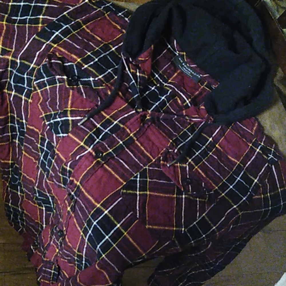 Clothes...light weight sweater/flannel worn once